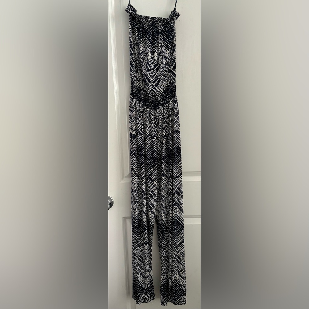 Strapless, full length romper